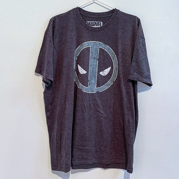 Xtreme Marvel Deadpool Logo Grey Graphic Short-Sleeve Tshirt Tee Sz XL - Picture 1 of 7